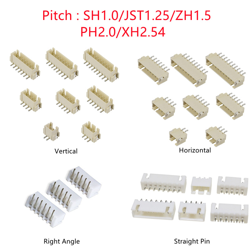 Male Female Header Pin - 10 adet SH/JST/ZH/PH/XH Pitch 1.0MM 1.25MM