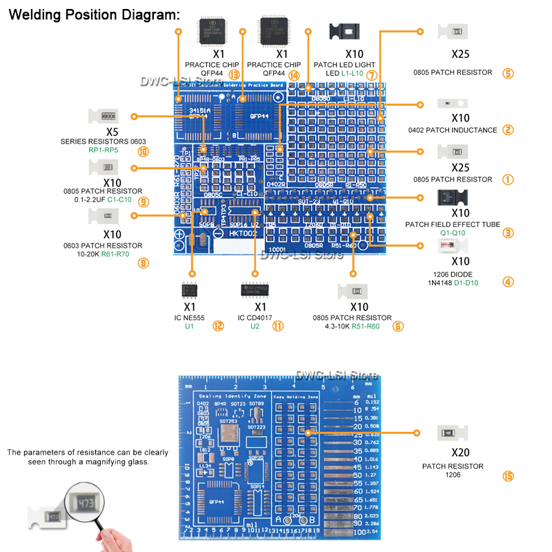 SMD gelişmiş tam yama kaynak u - Pcb Etching Kit incelemesi ve fiyatı