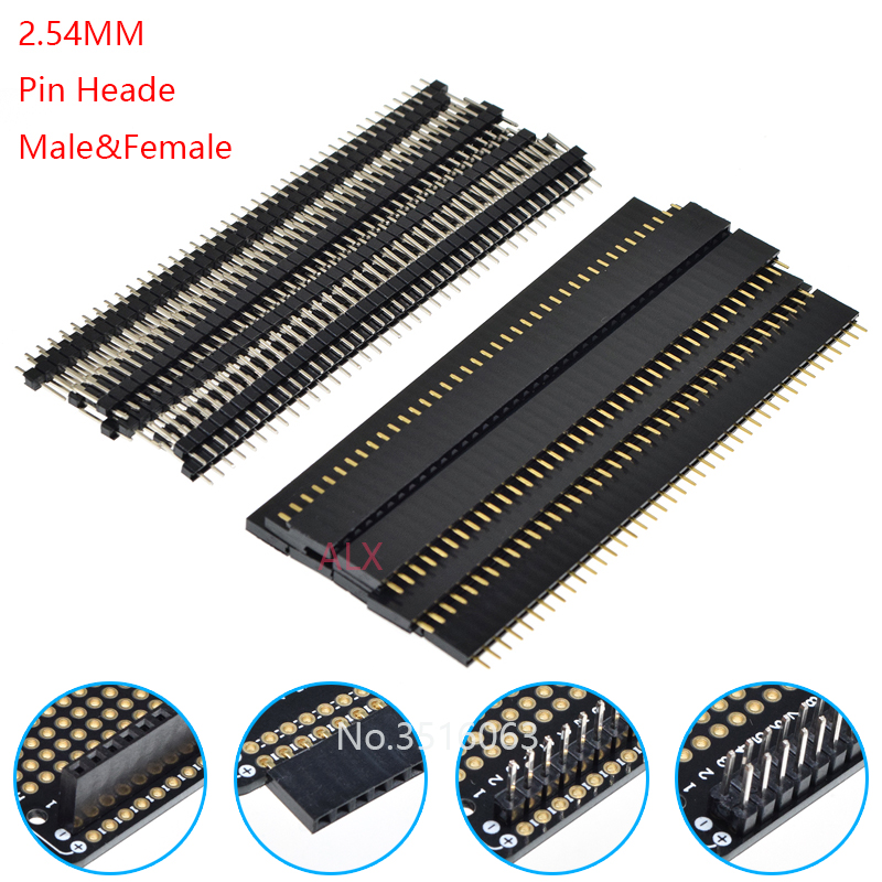 5/10 adet 2.54mm 40 Pin 1x40 2 - Male Female Header Pin incelemesi ve fiyatı